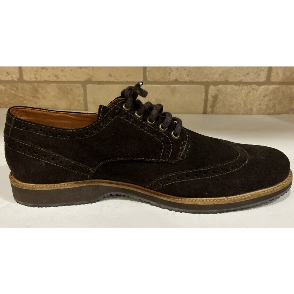 Tommy Bahama Wingtip Elliott Bucks Shoes Men Dark Brown Suede YGI G2S-1 Size 13